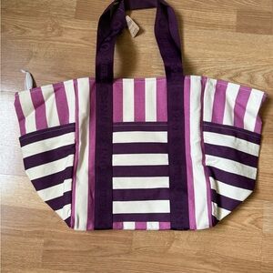 VS- PINK- Striped Tote Bag